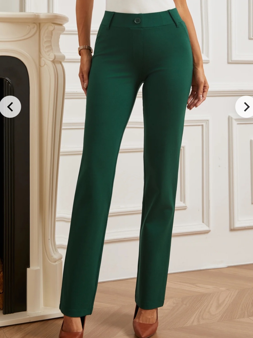 Betabrand Classic Dress Pant Yoga Pants (DPYP) Straight Leg XL Evergreen Green